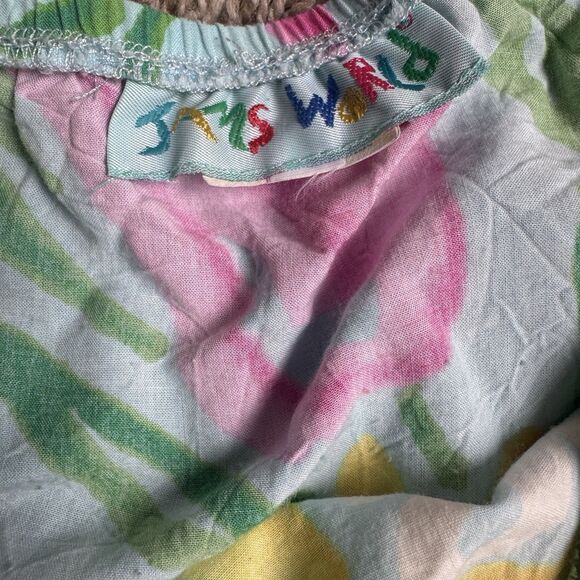 Vintage Jan’s World Multi colored bright Floral Tropical Ruffle Midi Skirt Sz 12 - Picture 3 of 4